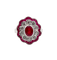 Bague 53.5 Bague marguerite vintage en or blanc, rubis et diamants 58 Facettes A07261