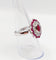 Bague 53.5 Bague marguerite vintage en or blanc, rubis et diamants 58 Facettes A07261