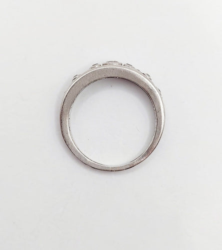 Bague 54 Bague jarretière Art déco en platine et diamants 58 Facettes A07266