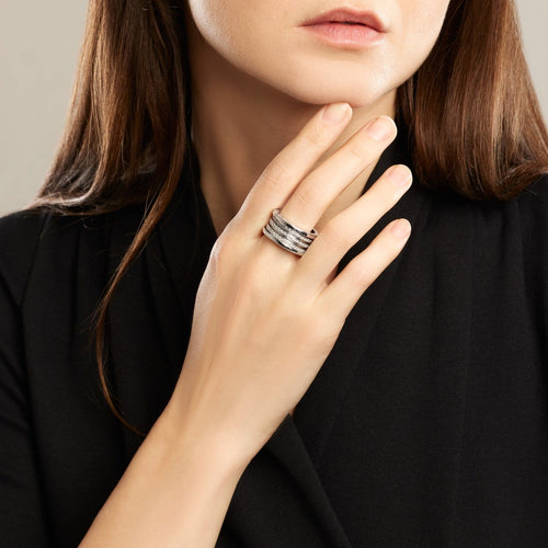Bague 57 Bvlgari B.Zero1 - Bague en or blanc et diamants 58 Facettes 295