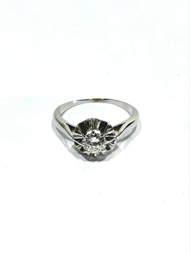 Bague 54 Solitaire - Bague en or blanc et diamant 58 Facettes id: 1767009