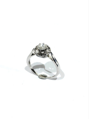 Bague 54 Solitaire - Bague en or blanc et diamant 58 Facettes id: 1767009