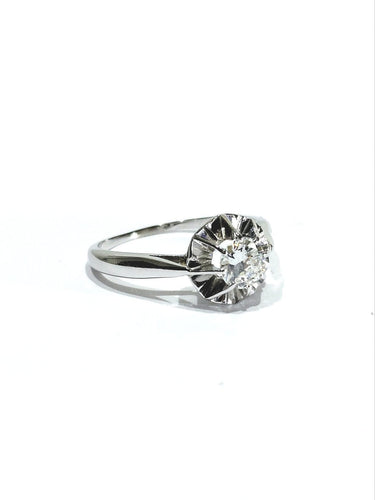 Bague 54 Solitaire - Bague en or blanc et diamant 58 Facettes id: 1767009