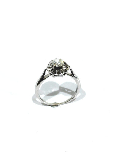 Bague 54 Solitaire - Bague en or blanc et diamant 58 Facettes id: 1767009
