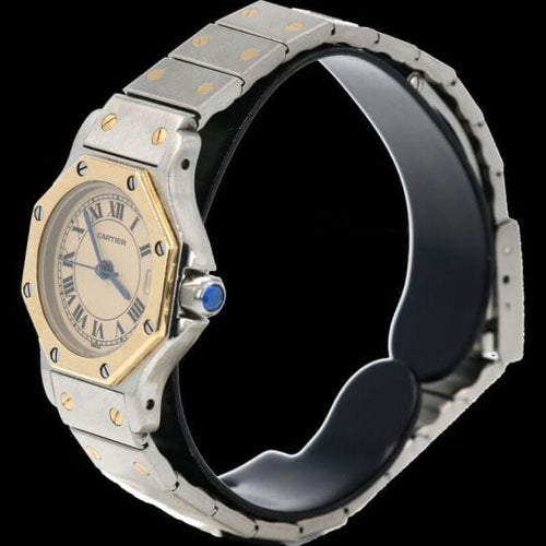 Montre Cartier Santos - Montre ronde octogonale en or jaune et acier 58 Facettes MT46782