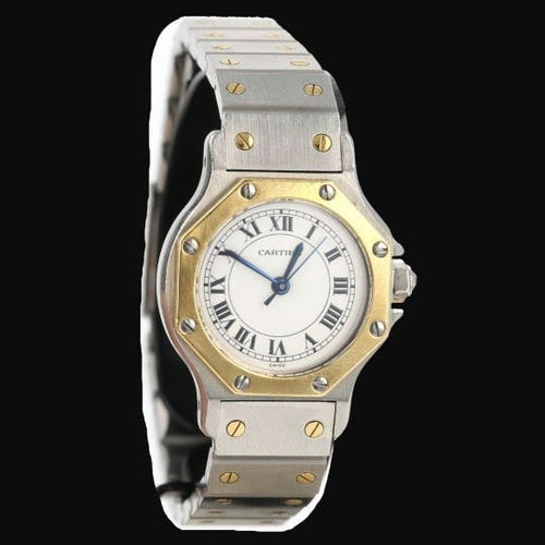 Montre Cartier Santos - Montre ronde octogonale en or jaune et acier 58 Facettes MT46783