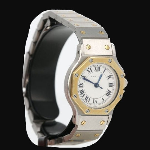Montre Cartier Santos - Montre ronde octogonale en or jaune et acier 58 Facettes MT46783