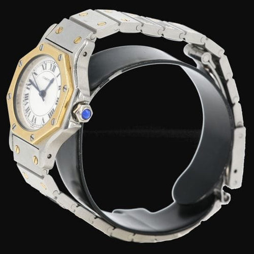 Montre Cartier Santos - Montre ronde octogonale en or jaune et acier 58 Facettes MT46783