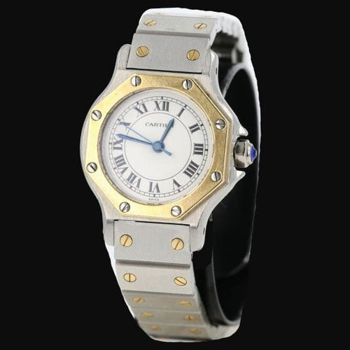 Montre Cartier Santos - Montre ronde octogonale en or jaune et acier 58 Facettes MT46783