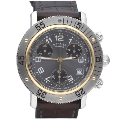 Montre Hermès Clipper Chronograph - Montre en acier 58 Facettes MT46100