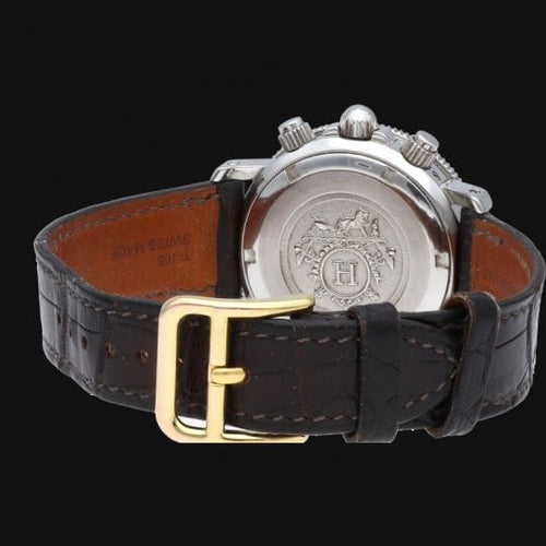 Montre Hermès Clipper Chronograph - Montre en acier 58 Facettes MT46100