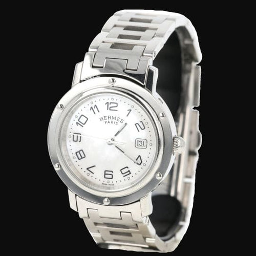 Montre Hermès Clipper - Montre en acier et diamants 58 Facettes MT46111