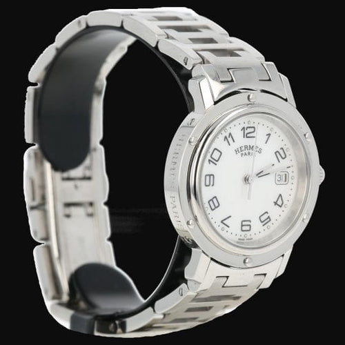 Montre Hermès Clipper - Montre en acier et diamants 58 Facettes MT46111