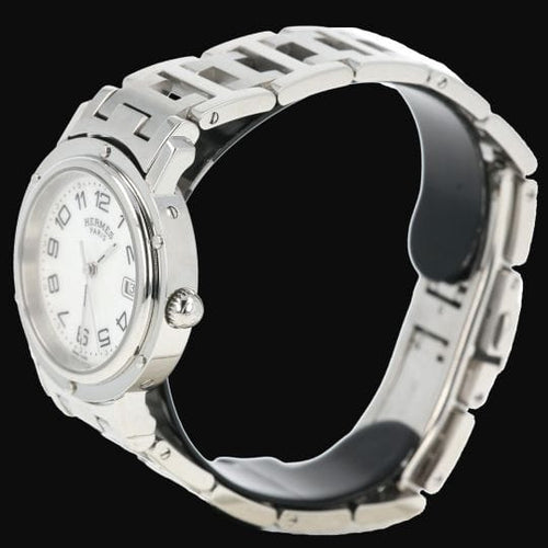 Montre Hermès Clipper - Montre en acier et diamants 58 Facettes MT46111