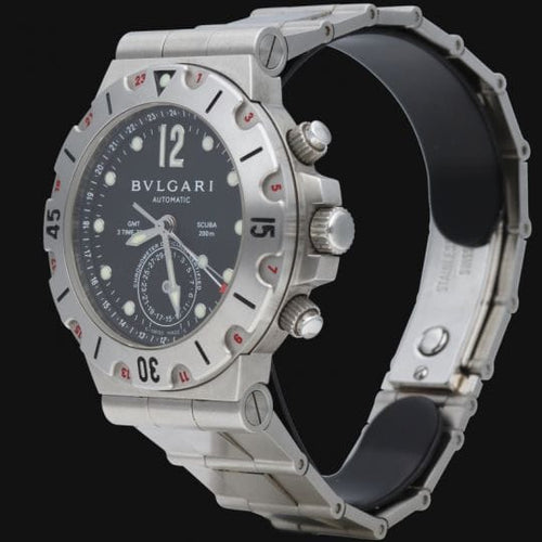 Montre Bulgari Diagono Scuba GMT - Montre en acier 58 Facettes MT46069