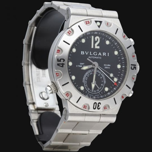 Montre Bulgari Diagono Scuba GMT - Montre en acier 58 Facettes MT46069