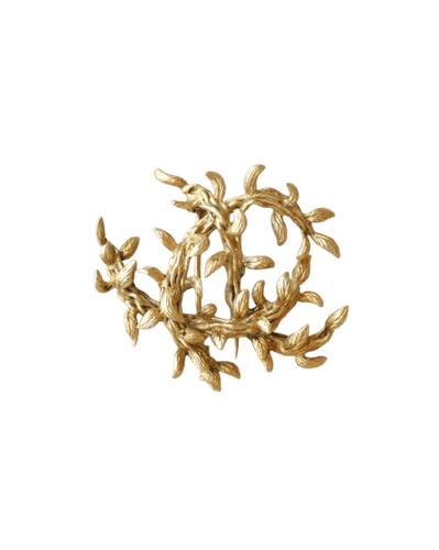 Boucles d'oreilles Hermès - Broche clip Feuillage en or jaune 58 Facettes