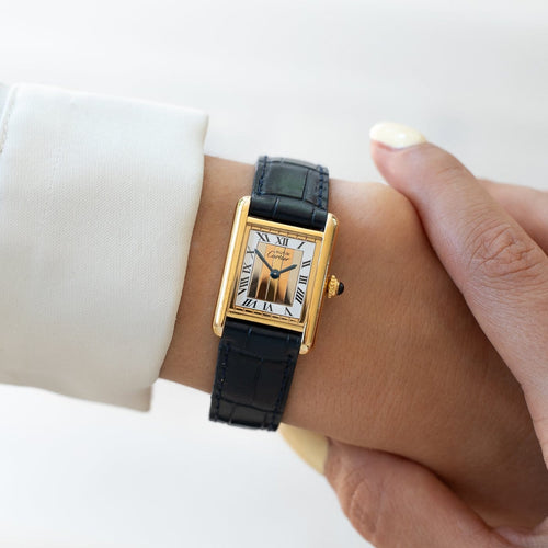Montre Cartier Tank Must - Montre SM en vermeil cadran Trinity 58 Facettes 520