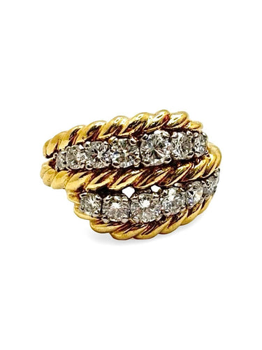 Bague 47 Van Cleef & Arpels - Bague en or jaune et diamants 58 Facettes 1951