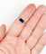 Bague 56 Art déco - Bague géométrique en or blanc 18k et verre bleu 58 Facettes A07155