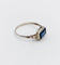 Bague 56 Art déco - Bague géométrique en or blanc 18k et verre bleu 58 Facettes A07155