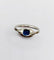 Bague 56 Art déco - Bague géométrique en or blanc 18k et verre bleu 58 Facettes A07155