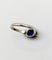 Bague 56 Art déco - Bague géométrique en or blanc 18k et verre bleu 58 Facettes A07155