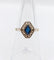Bague 53.5 Bague Art déco en or 18k, pierre bleue et monture géométrique 58 Facettes A07156