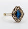Bague 53.5 Bague Art déco en or 18k, pierre bleue et monture géométrique 58 Facettes A07156