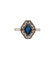 Bague 53.5 Bague Art déco en or 18k, pierre bleue et monture géométrique 58 Facettes A07156