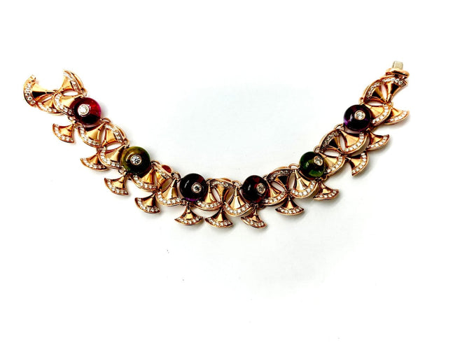 Bracelet Bulgari Divas' Dream - Bracelet en or rose, diamants et pierres de couleur 58 Facettes M9497