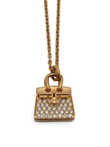 Collier Hermès Sac Birkin - Collier en or rose 18K et diamants 58 Facettes 1963