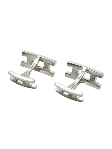 Boutons de manchette Hermès - Boutons de manchette en argent 925 58 Facettes 1955