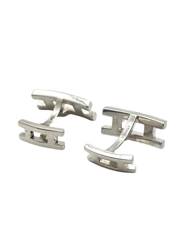 Boutons de manchette Hermès - Boutons de manchette en argent 925 58 Facettes 1956