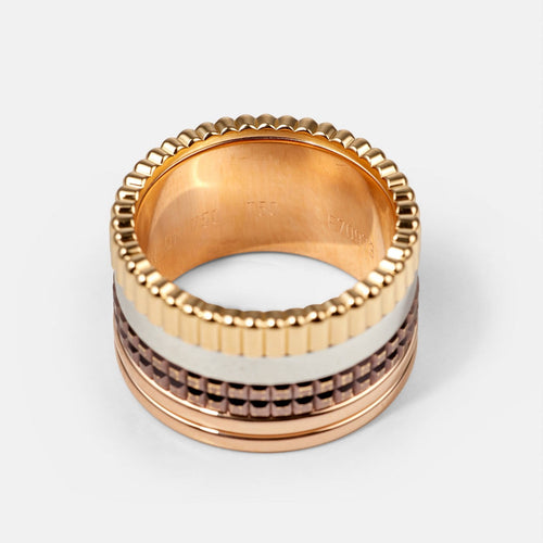 Bague 50 Boucheron Quatre - Bague en ors 18 carats et PVD marron 58 Facettes 195