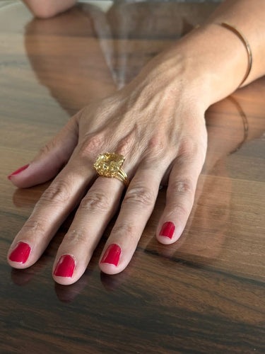Bague 58 Bague en or champagne 18 carats et citrine 58 Facettes id: 1767576