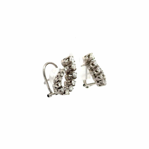 Boucles d'oreilles Art déco - Boucles d'oreilles géométriques en or blanc et diamants 58 Facettes 50469