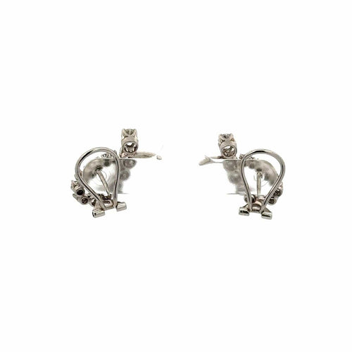 Boucles d'oreilles Art déco - Boucles d'oreilles géométriques en or blanc et diamants 58 Facettes 50469