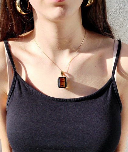 Pendentif Pendentif Art déco en or rose 18 carats et citrine 58 Facettes id: 1767593