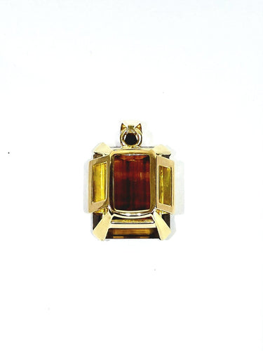 Pendentif Pendentif Art déco en or rose 18 carats et citrine 58 Facettes id: 1767593