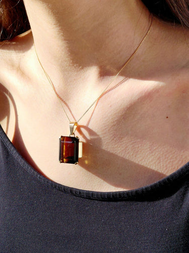 Pendentif Pendentif Art déco en or rose 18 carats et citrine 58 Facettes id: 1767593