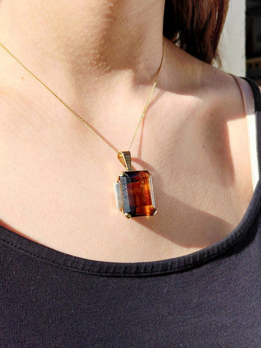 Pendentif Pendentif Art déco en or rose 18 carats et citrine 58 Facettes id: 1767593