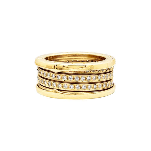 Bague 59 Bulgari B.Zero1 - Bague en or jaune et diamants 58 Facettes 35672