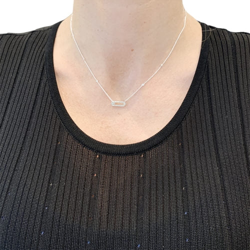 Collier Messika Move Uno Pavé - Collier en or blanc et diamants 58 Facettes 35705