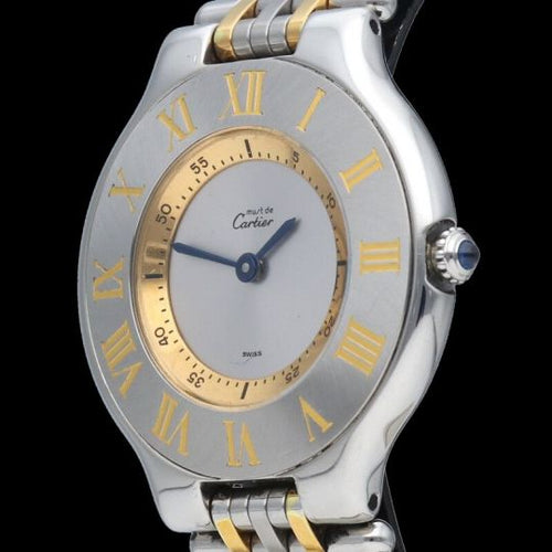 Montre Cartier Must 21 - Montre en or jaune 18K et acier 58 Facettes MT46810