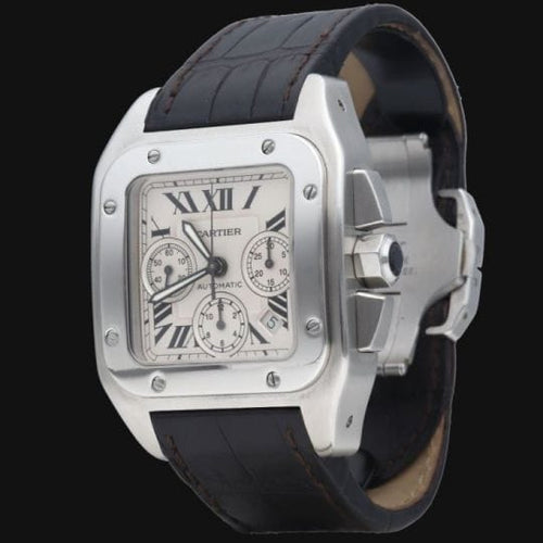 Montre Cartier Santos 100 - Montre en acier 58 Facettes MT46809