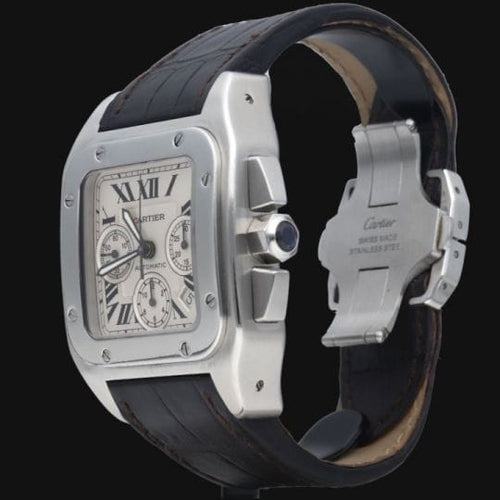 Montre Cartier Santos 100 - Montre en acier 58 Facettes MT46809