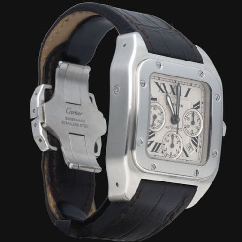 Montre Cartier Santos 100 - Montre en acier 58 Facettes MT46809