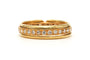 Bague 55 Alliance américaine contemporaine en or jaune 18 carats et diamants 58 Facettes B870