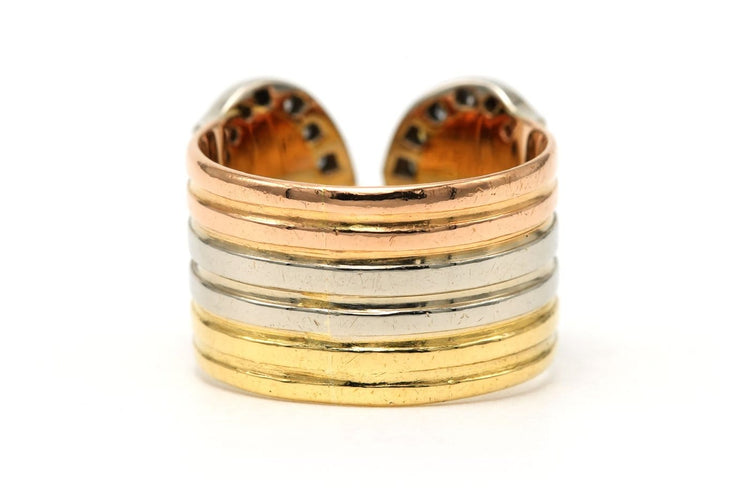 Bague 49 Cartier Double C - Bague en or jaune, blanc et rose avec diamants 58 Facettes B869